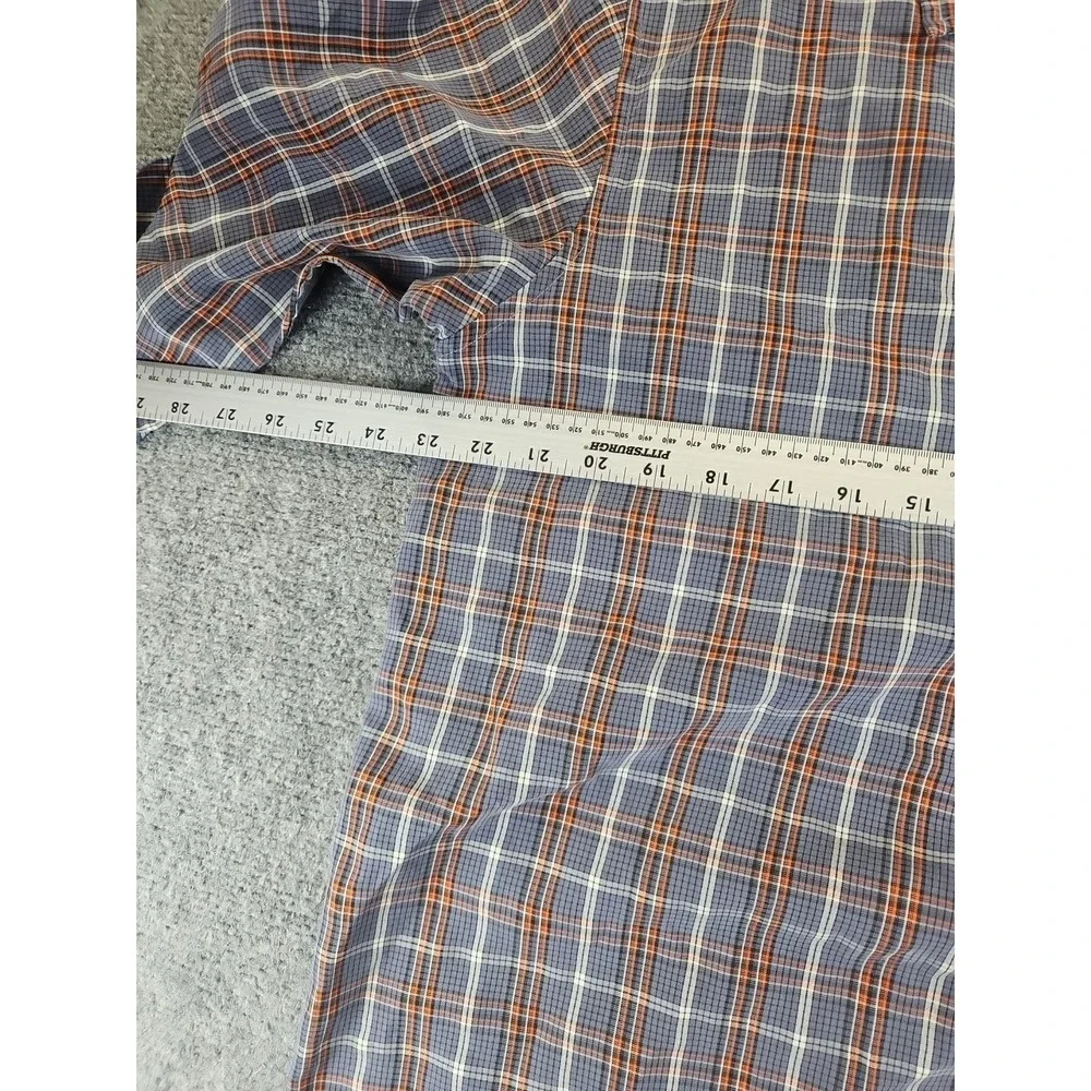 The North Face Long Sleeve Gray Orange Plaid Long Sleeve Shirt Sz L Perfect 1426